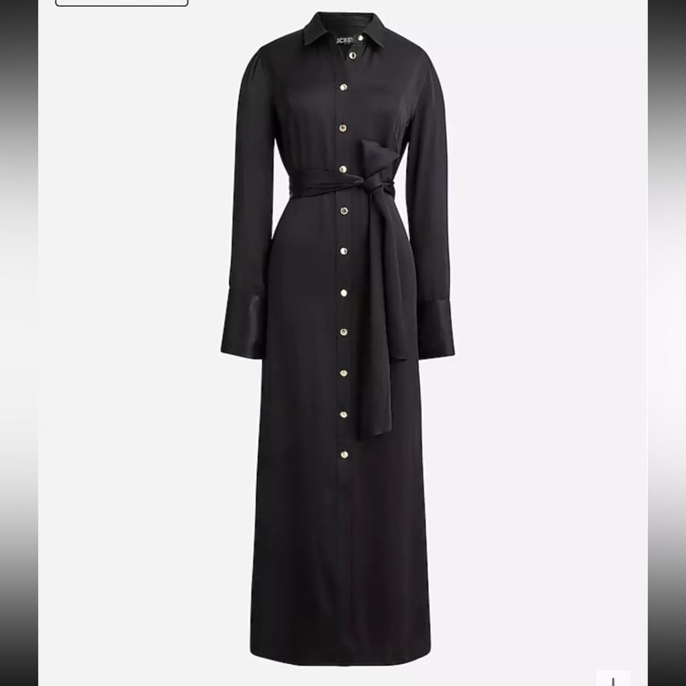 J. Crew Drapey shirtdress in luster crepe black